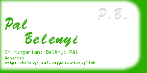 pal belenyi business card